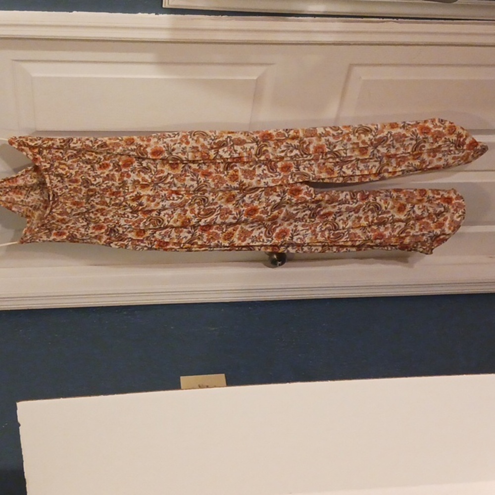 Floral Spaghetti-Strap Wide-Leg Jumpsuit in Rust Floral - Picture 2 of 14